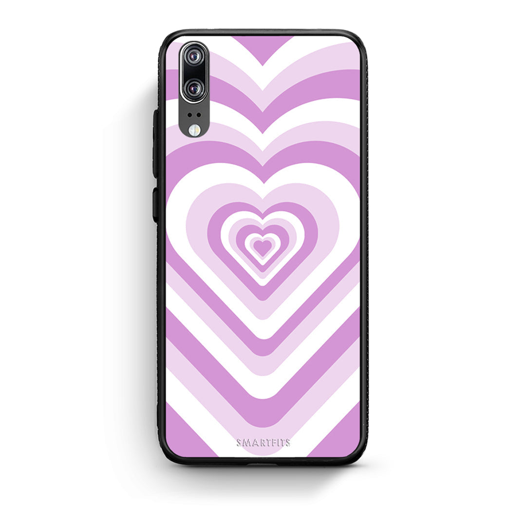 Huawei P20 Lilac Hearts θήκη από τη Smartfits με σχέδιο στο πίσω μέρος και μαύρο περίβλημα | Smartphone case with colorful back and black bezels by Smartfits