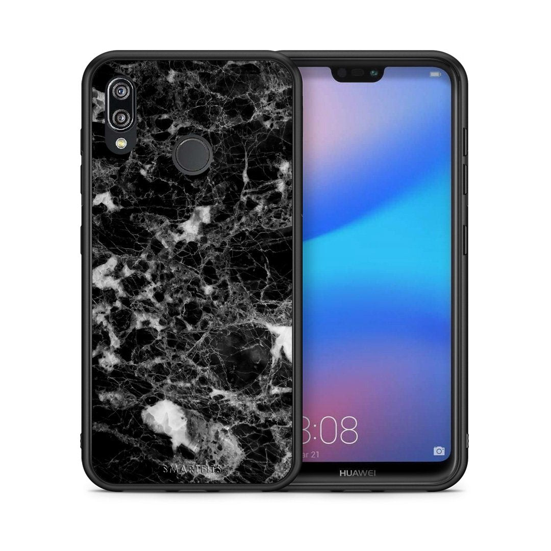 Θήκη Huawei P20 Lite Male Marble από τη Smartfits με σχέδιο στο πίσω μέρος και μαύρο περίβλημα | Huawei P20 Lite Male Marble case with colorful back and black bezels