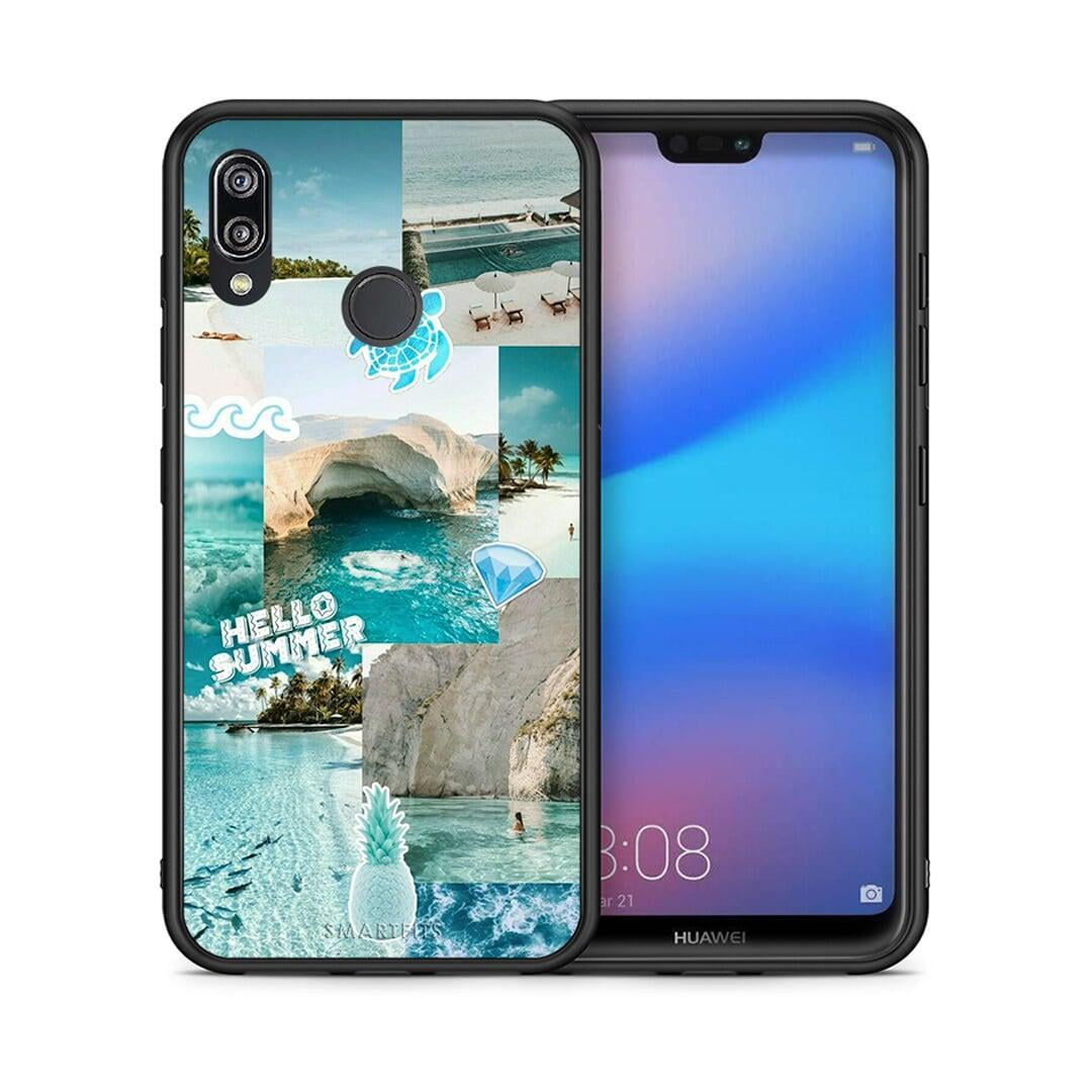 Θήκη Huawei P20 Lite Aesthetic Summer από τη Smartfits με σχέδιο στο πίσω μέρος και μαύρο περίβλημα | Huawei P20 Lite Aesthetic Summer case with colorful back and black bezels