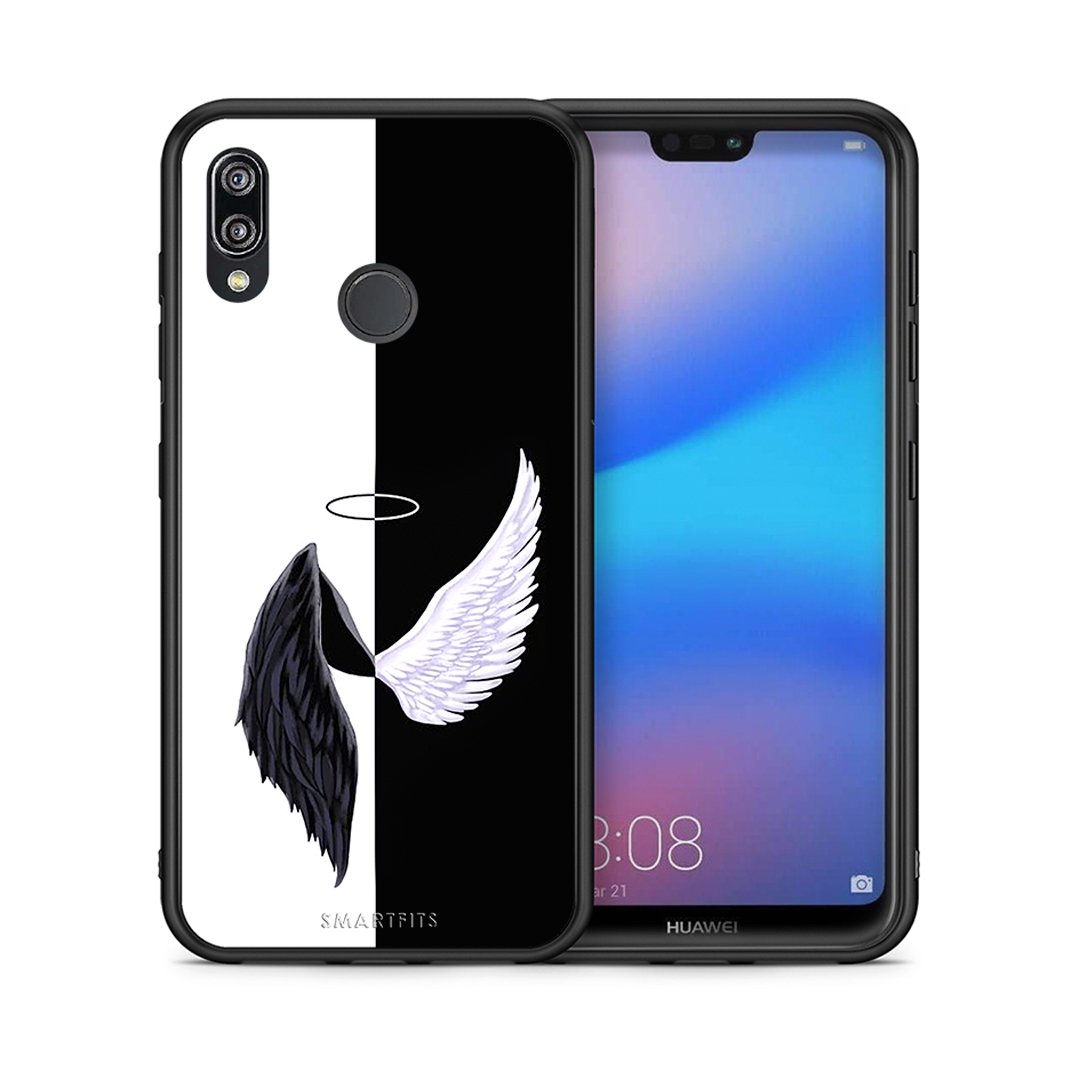 Θήκη Huawei P20 Lite Angels Demons από τη Smartfits με σχέδιο στο πίσω μέρος και μαύρο περίβλημα | Huawei P20 Lite Angels Demons case with colorful back and black bezels