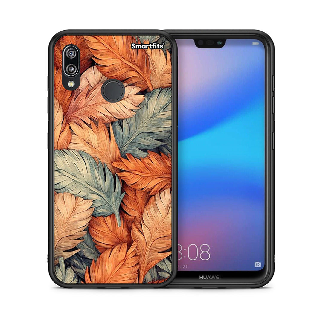 Θήκη Huawei P20 Lite Autumn Leaves από τη Smartfits με σχέδιο στο πίσω μέρος και μαύρο περίβλημα | Huawei P20 Lite Autumn Leaves case with colorful back and black bezels