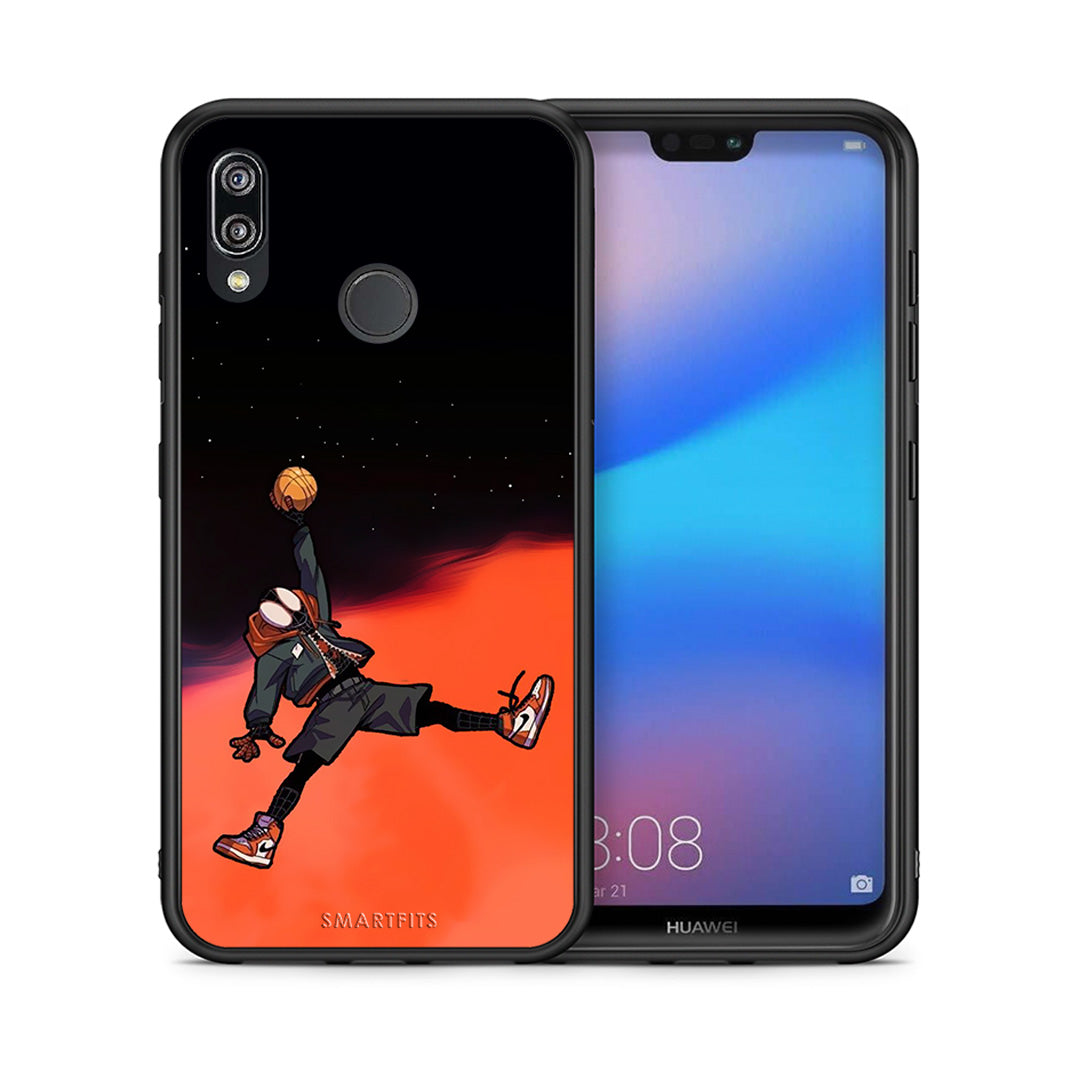 Θήκη Huawei P20 Lite Basketball Hero από τη Smartfits με σχέδιο στο πίσω μέρος και μαύρο περίβλημα | Huawei P20 Lite Basketball Hero case with colorful back and black bezels