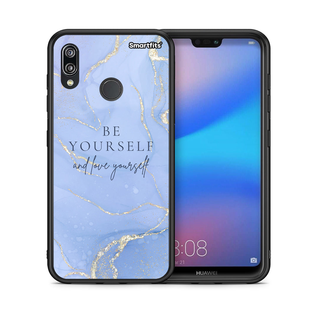 Θήκη Huawei P20 Lite Be Yourself από τη Smartfits με σχέδιο στο πίσω μέρος και μαύρο περίβλημα | Huawei P20 Lite Be Yourself case with colorful back and black bezels