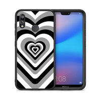 Thumbnail for Θήκη Huawei P20 Lite Black Hearts από τη Smartfits με σχέδιο στο πίσω μέρος και μαύρο περίβλημα | Huawei P20 Lite Black Hearts case with colorful back and black bezels