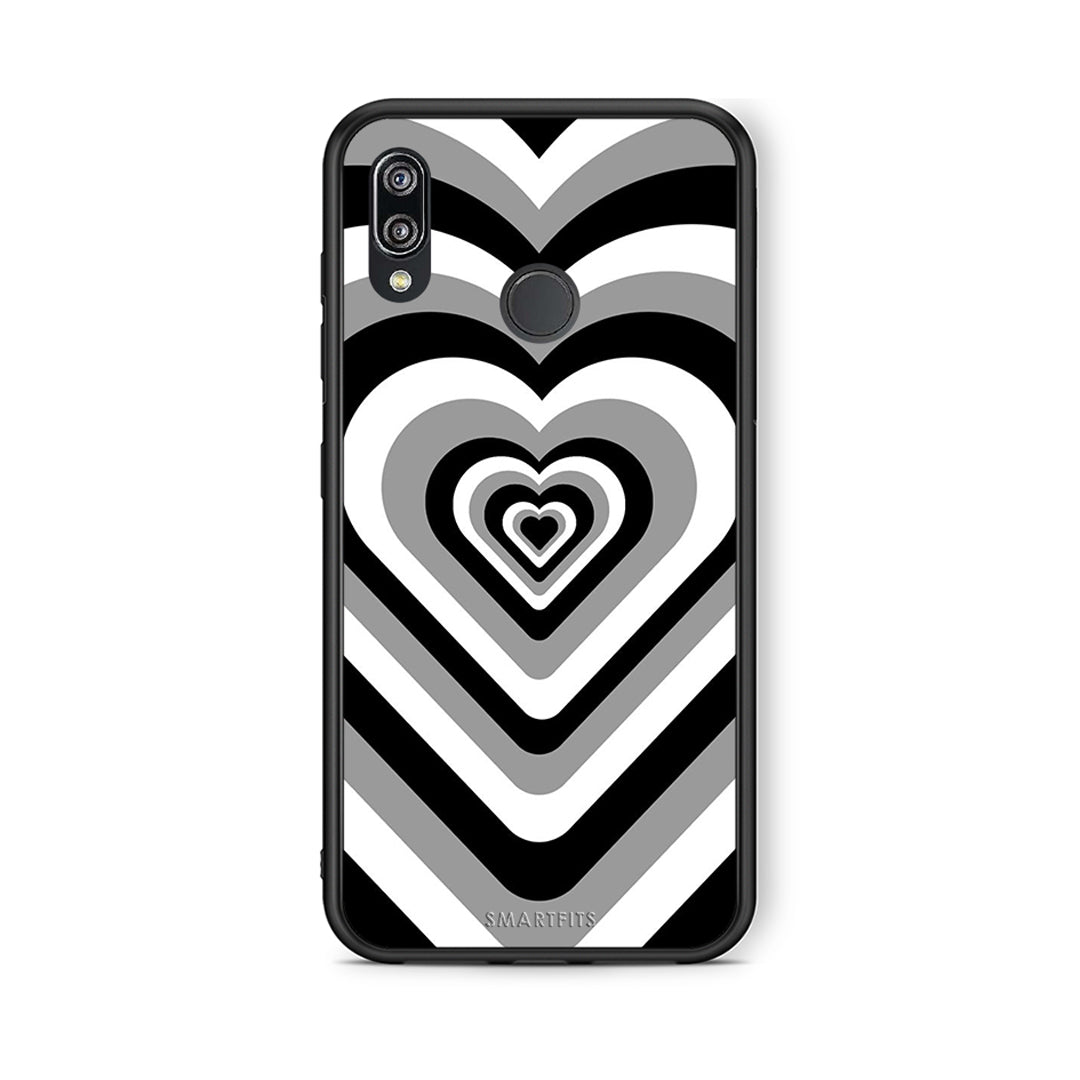 Huawei P20 Lite Black Hearts θήκη από τη Smartfits με σχέδιο στο πίσω μέρος και μαύρο περίβλημα | Smartphone case with colorful back and black bezels by Smartfits