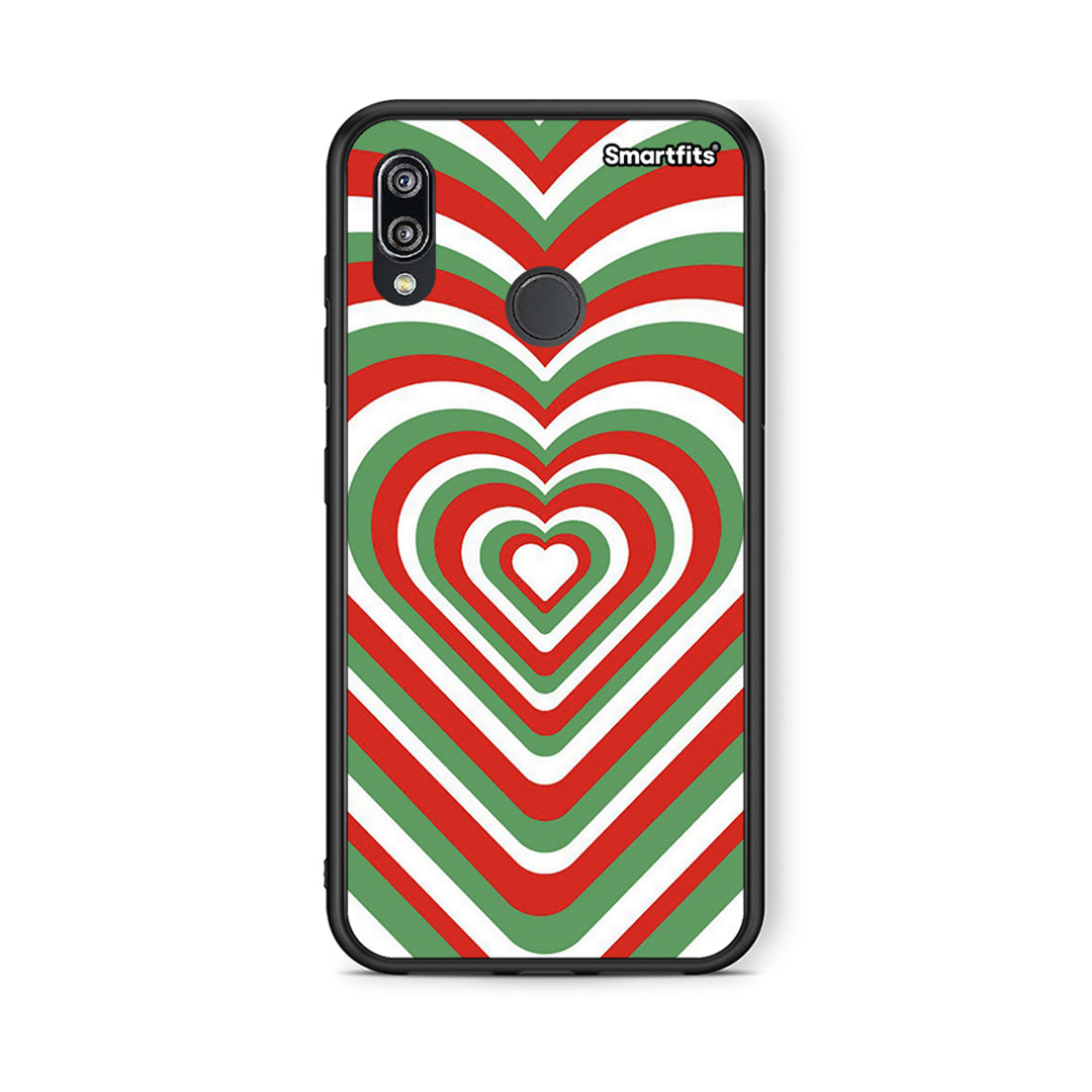 Huawei P20 Lite Christmas Hearts θήκη από τη Smartfits με σχέδιο στο πίσω μέρος και μαύρο περίβλημα | Smartphone case with colorful back and black bezels by Smartfits