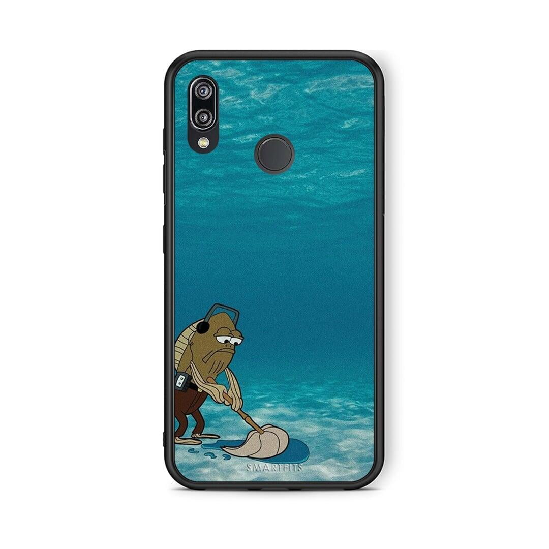 Huawei P20 Lite Clean The Ocean Θήκη από τη Smartfits με σχέδιο στο πίσω μέρος και μαύρο περίβλημα | Smartphone case with colorful back and black bezels by Smartfits