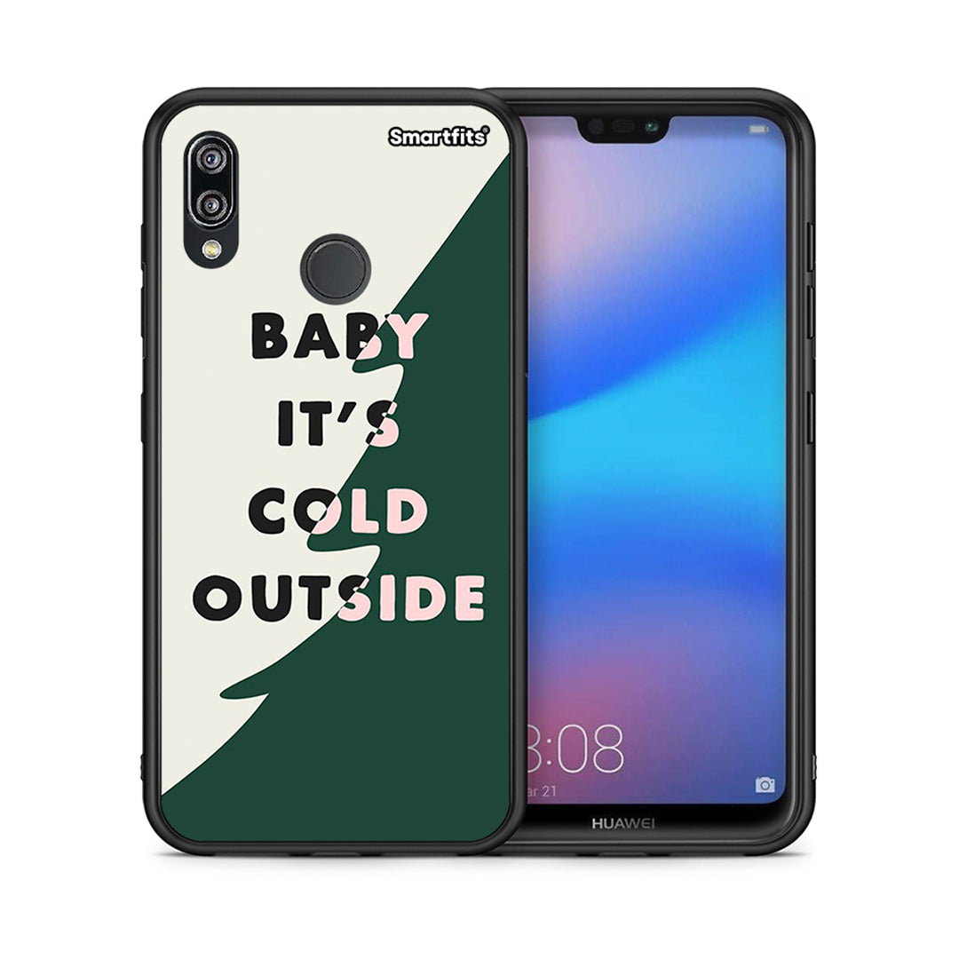 Θήκη Huawei P20 Lite Cold Outside από τη Smartfits με σχέδιο στο πίσω μέρος και μαύρο περίβλημα | Huawei P20 Lite Cold Outside case with colorful back and black bezels