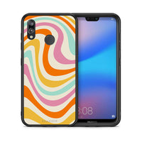 Thumbnail for Θήκη Huawei P20 Lite Colourful Waves από τη Smartfits με σχέδιο στο πίσω μέρος και μαύρο περίβλημα | Huawei P20 Lite Colourful Waves case with colorful back and black bezels