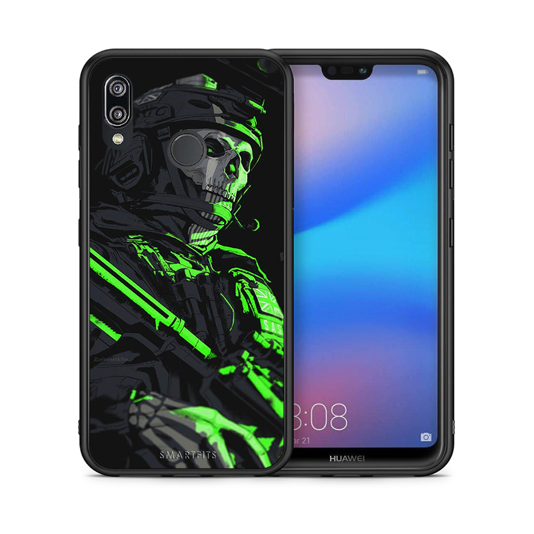 Θήκη Αγίου Βαλεντίνου Huawei P20 Lite Green Soldier από τη Smartfits με σχέδιο στο πίσω μέρος και μαύρο περίβλημα | Huawei P20 Lite Green Soldier case with colorful back and black bezels