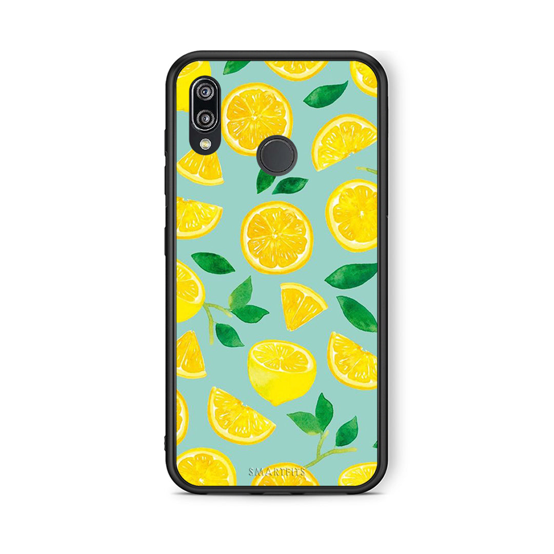 Huawei P20 Lite Lemons θήκη από τη Smartfits με σχέδιο στο πίσω μέρος και μαύρο περίβλημα | Smartphone case with colorful back and black bezels by Smartfits