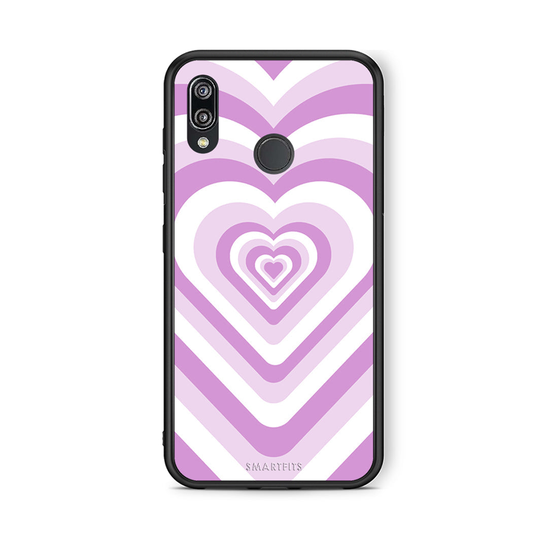 Huawei P20 Lite Lilac Hearts θήκη από τη Smartfits με σχέδιο στο πίσω μέρος και μαύρο περίβλημα | Smartphone case with colorful back and black bezels by Smartfits