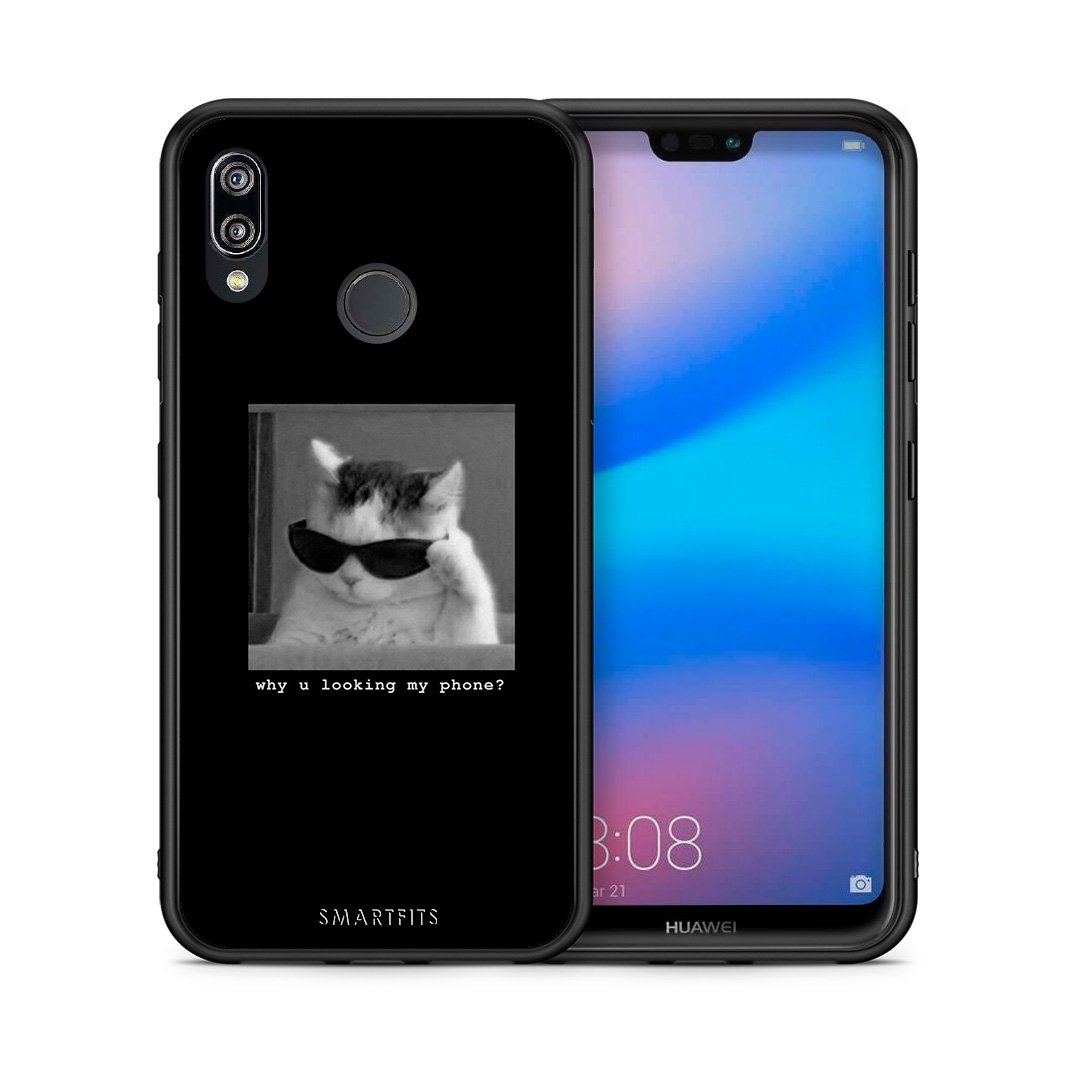 Θήκη Huawei P20 Lite Meme Cat από τη Smartfits με σχέδιο στο πίσω μέρος και μαύρο περίβλημα | Huawei P20 Lite Meme Cat case with colorful back and black bezels