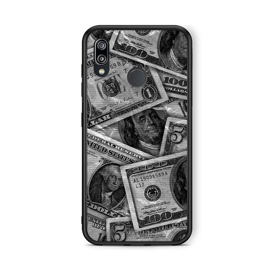 Huawei P20 Lite Money Dollars θήκη από τη Smartfits με σχέδιο στο πίσω μέρος και μαύρο περίβλημα | Smartphone case with colorful back and black bezels by Smartfits