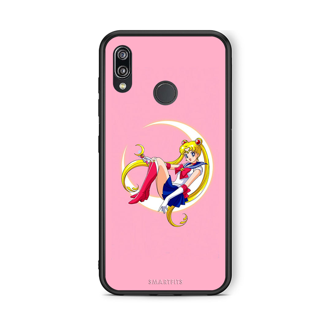 Huawei P20 Lite Moon Girl θήκη από τη Smartfits με σχέδιο στο πίσω μέρος και μαύρο περίβλημα | Smartphone case with colorful back and black bezels by Smartfits