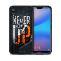 Thumbnail for Θήκη Αγίου Βαλεντίνου Huawei P20 Lite Never Give Up από τη Smartfits με σχέδιο στο πίσω μέρος και μαύρο περίβλημα | Huawei P20 Lite Never Give Up case with colorful back and black bezels