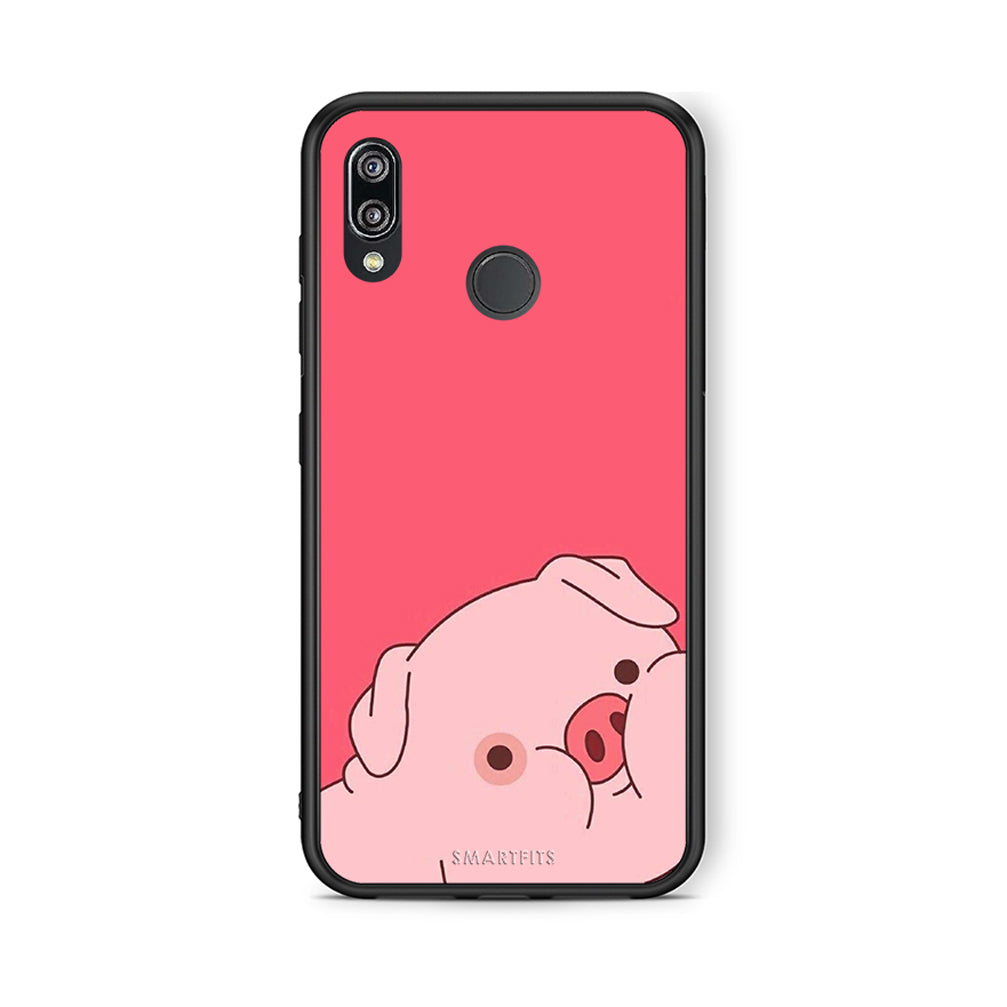 Huawei P20 Lite Pig Love 1 Θήκη Αγίου Βαλεντίνου από τη Smartfits με σχέδιο στο πίσω μέρος και μαύρο περίβλημα | Smartphone case with colorful back and black bezels by Smartfits