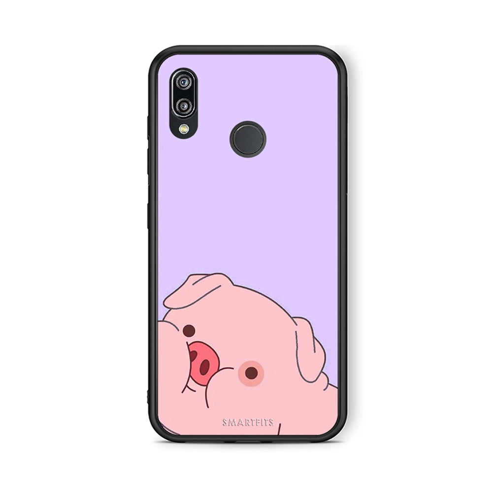 Huawei P20 Lite Pig Love 2 Θήκη Αγίου Βαλεντίνου από τη Smartfits με σχέδιο στο πίσω μέρος και μαύρο περίβλημα | Smartphone case with colorful back and black bezels by Smartfits