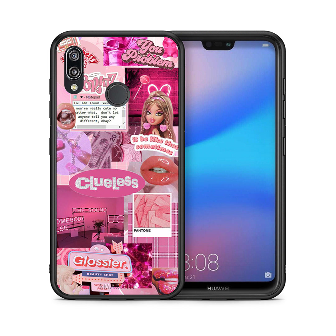 Θήκη Αγίου Βαλεντίνου Huawei P20 Lite Pink Love από τη Smartfits με σχέδιο στο πίσω μέρος και μαύρο περίβλημα | Huawei P20 Lite Pink Love case with colorful back and black bezels