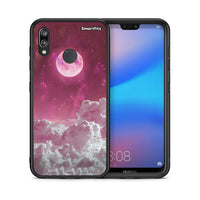 Thumbnail for Θήκη Huawei P20 Lite Pink Moon από τη Smartfits με σχέδιο στο πίσω μέρος και μαύρο περίβλημα | Huawei P20 Lite Pink Moon case with colorful back and black bezels