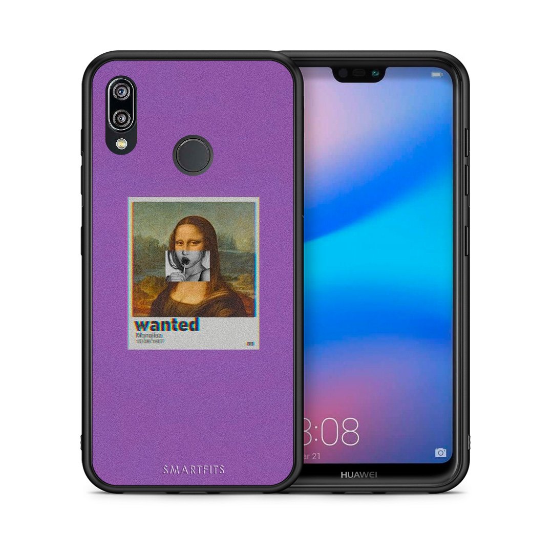 Θήκη Huawei P20 Lite Monalisa Popart από τη Smartfits με σχέδιο στο πίσω μέρος και μαύρο περίβλημα | Huawei P20 Lite Monalisa Popart case with colorful back and black bezels