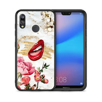 Thumbnail for Θήκη Huawei P20 Lite Red Lips από τη Smartfits με σχέδιο στο πίσω μέρος και μαύρο περίβλημα | Huawei P20 Lite Red Lips case with colorful back and black bezels