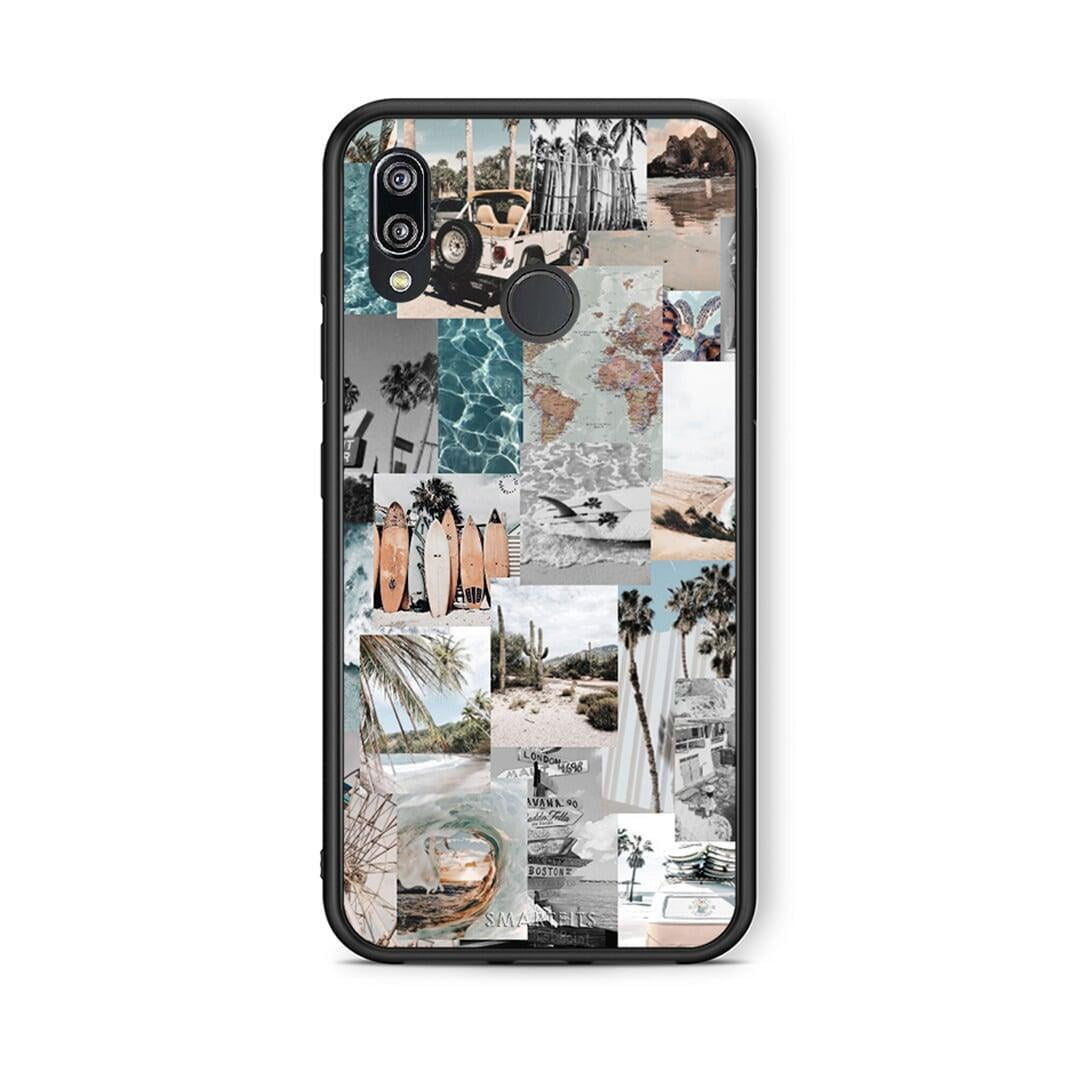 Huawei P20 Lite Retro Beach Life Θήκη από τη Smartfits με σχέδιο στο πίσω μέρος και μαύρο περίβλημα | Smartphone case with colorful back and black bezels by Smartfits