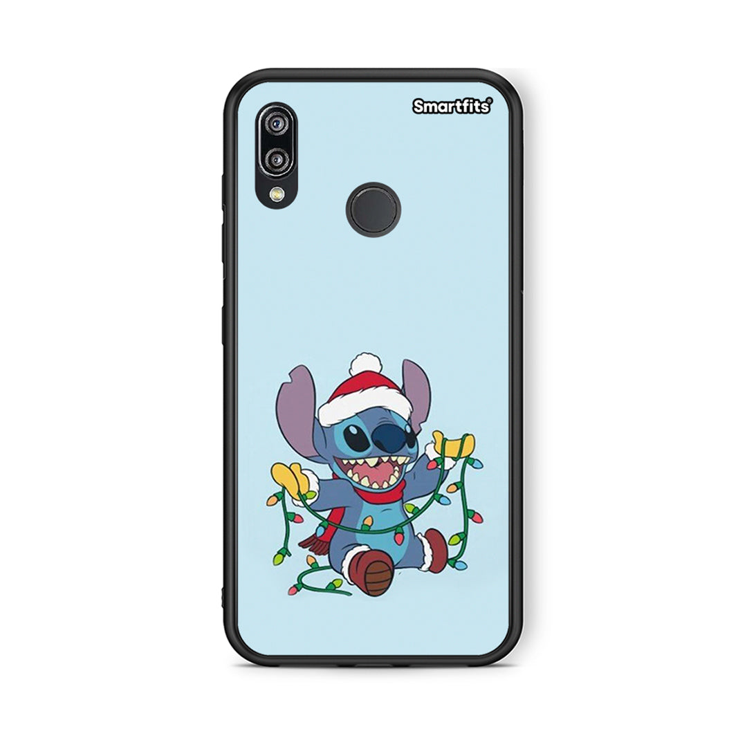 Huawei P20 Lite Santa Stich θήκη από τη Smartfits με σχέδιο στο πίσω μέρος και μαύρο περίβλημα | Smartphone case with colorful back and black bezels by Smartfits