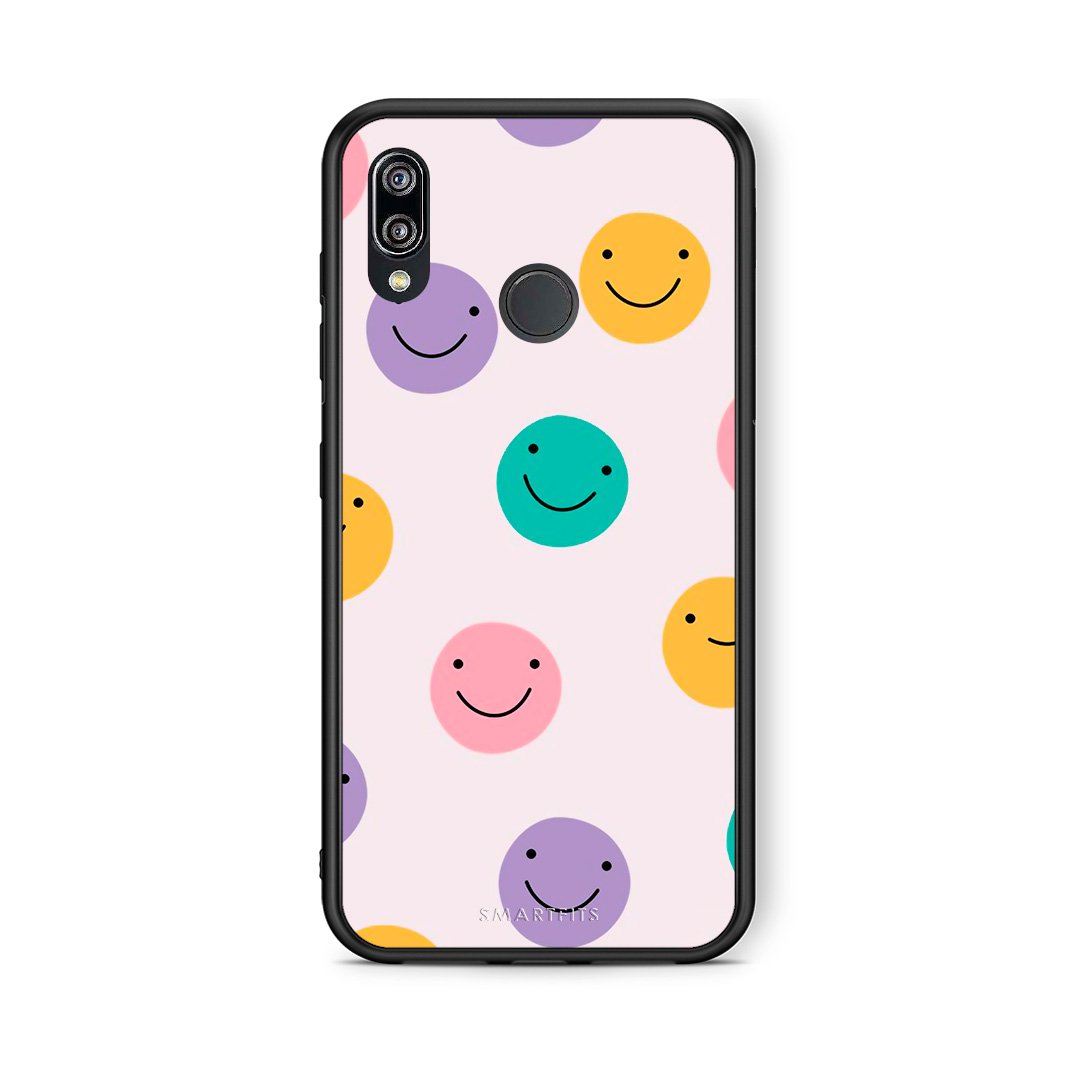 Huawei P20 Lite Smiley Faces θήκη από τη Smartfits με σχέδιο στο πίσω μέρος και μαύρο περίβλημα | Smartphone case with colorful back and black bezels by Smartfits