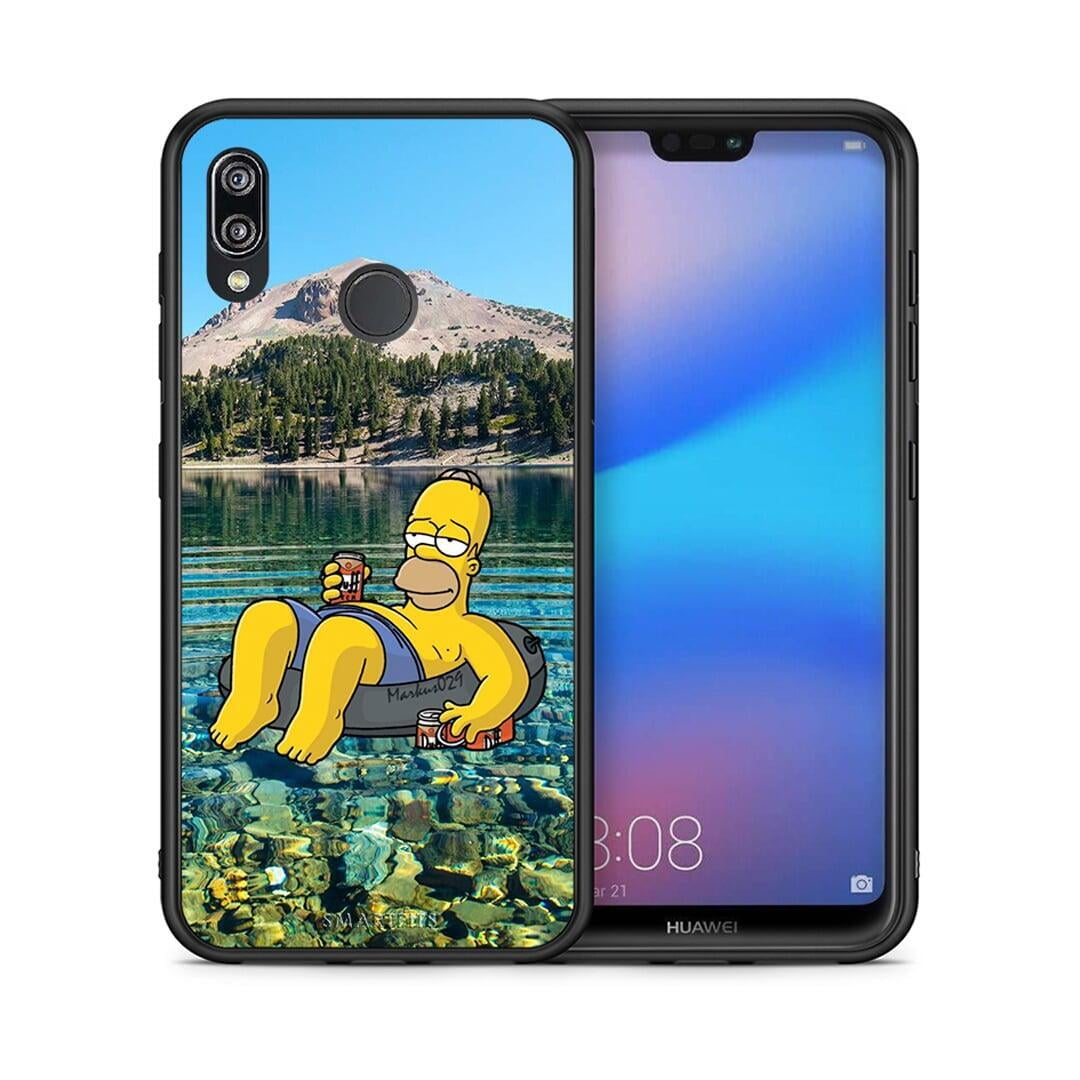 Θήκη Huawei P20 Lite Summer Happiness από τη Smartfits με σχέδιο στο πίσω μέρος και μαύρο περίβλημα | Huawei P20 Lite Summer Happiness case with colorful back and black bezels