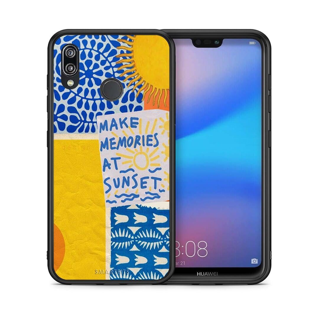 Θήκη Huawei P20 Lite Sunset Memories από τη Smartfits με σχέδιο στο πίσω μέρος και μαύρο περίβλημα | Huawei P20 Lite Sunset Memories case with colorful back and black bezels