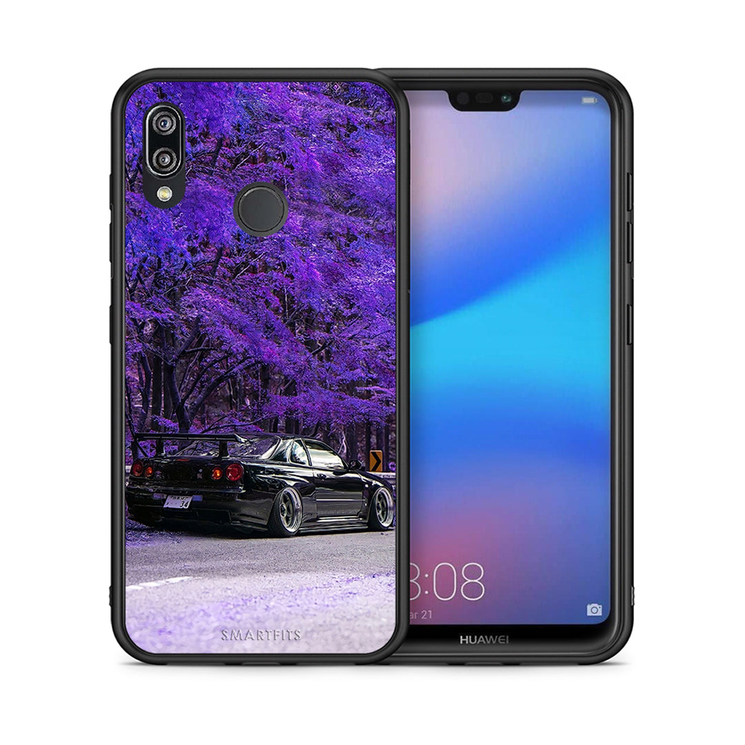 Θήκη Αγίου Βαλεντίνου Huawei P20 Lite Super Car από τη Smartfits με σχέδιο στο πίσω μέρος και μαύρο περίβλημα | Huawei P20 Lite Super Car case with colorful back and black bezels