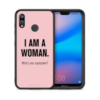 Thumbnail for Θήκη Huawei P20 Lite Superpower Woman από τη Smartfits με σχέδιο στο πίσω μέρος και μαύρο περίβλημα | Huawei P20 Lite Superpower Woman case with colorful back and black bezels