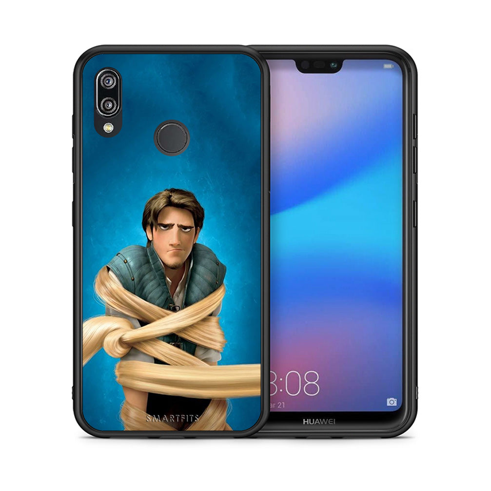 Θήκη Αγίου Βαλεντίνου Huawei P20 Lite Tangled 1 από τη Smartfits με σχέδιο στο πίσω μέρος και μαύρο περίβλημα | Huawei P20 Lite Tangled 1 case with colorful back and black bezels