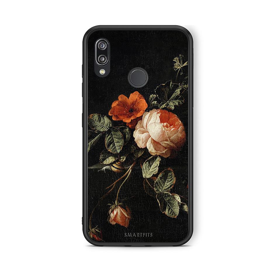 Huawei P20 Lite Vintage Roses θήκη από τη Smartfits με σχέδιο στο πίσω μέρος και μαύρο περίβλημα | Smartphone case with colorful back and black bezels by Smartfits