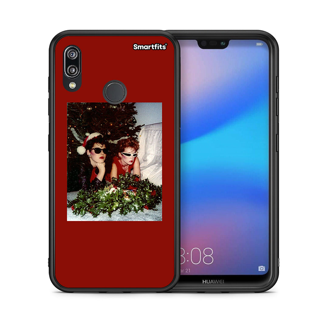 Θήκη Huawei P20 Lite Waiting For Xmas από τη Smartfits με σχέδιο στο πίσω μέρος και μαύρο περίβλημα | Huawei P20 Lite Waiting For Xmas case with colorful back and black bezels