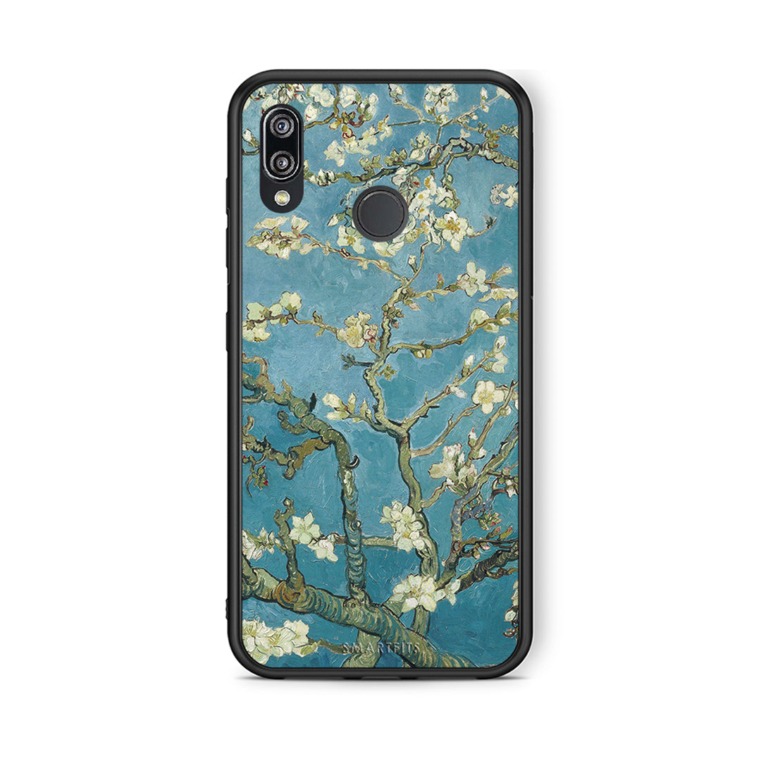 Huawei P20 Lite White Blossoms θήκη από τη Smartfits με σχέδιο στο πίσω μέρος και μαύρο περίβλημα | Smartphone case with colorful back and black bezels by Smartfits