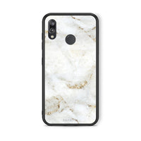 Thumbnail for Huawei P20 Lite White Gold Marble θήκη από τη Smartfits με σχέδιο στο πίσω μέρος και μαύρο περίβλημα | Smartphone case with colorful back and black bezels by Smartfits