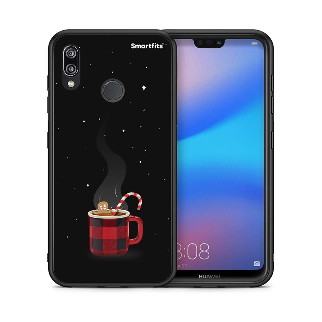 Θήκη Huawei P20 Lite Xmas Bathing από τη Smartfits με σχέδιο στο πίσω μέρος και μαύρο περίβλημα | Huawei P20 Lite Xmas Bathing case with colorful back and black bezels