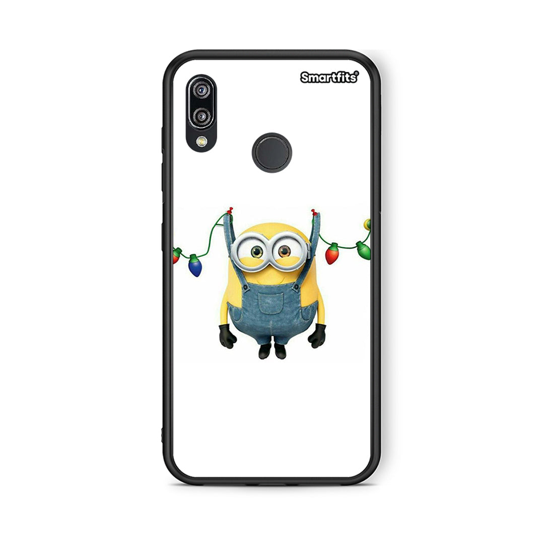 Huawei P20 Lite Xmas Minion Lights θήκη από τη Smartfits με σχέδιο στο πίσω μέρος και μαύρο περίβλημα | Smartphone case with colorful back and black bezels by Smartfits