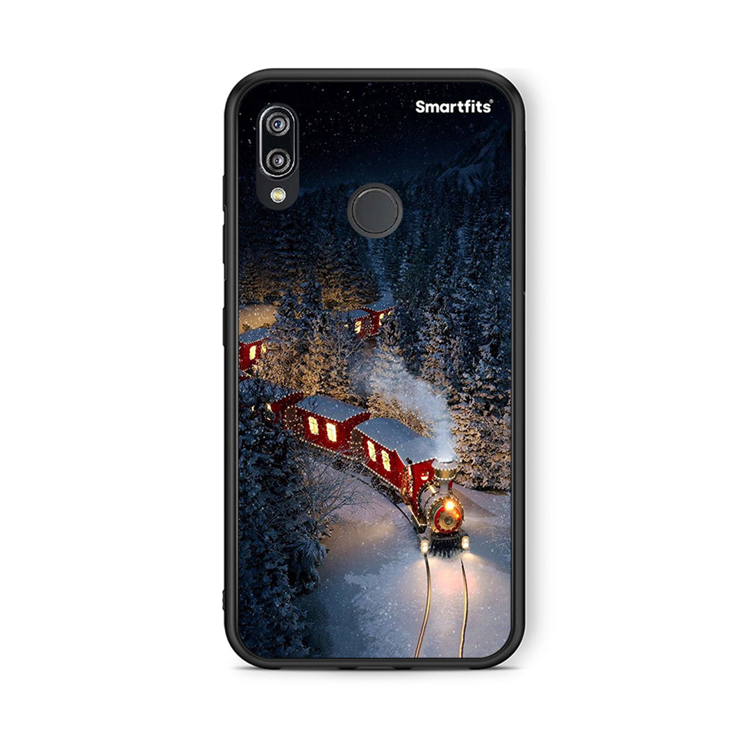 Huawei P20 Lite Xmas Train θήκη από τη Smartfits με σχέδιο στο πίσω μέρος και μαύρο περίβλημα | Smartphone case with colorful back and black bezels by Smartfits