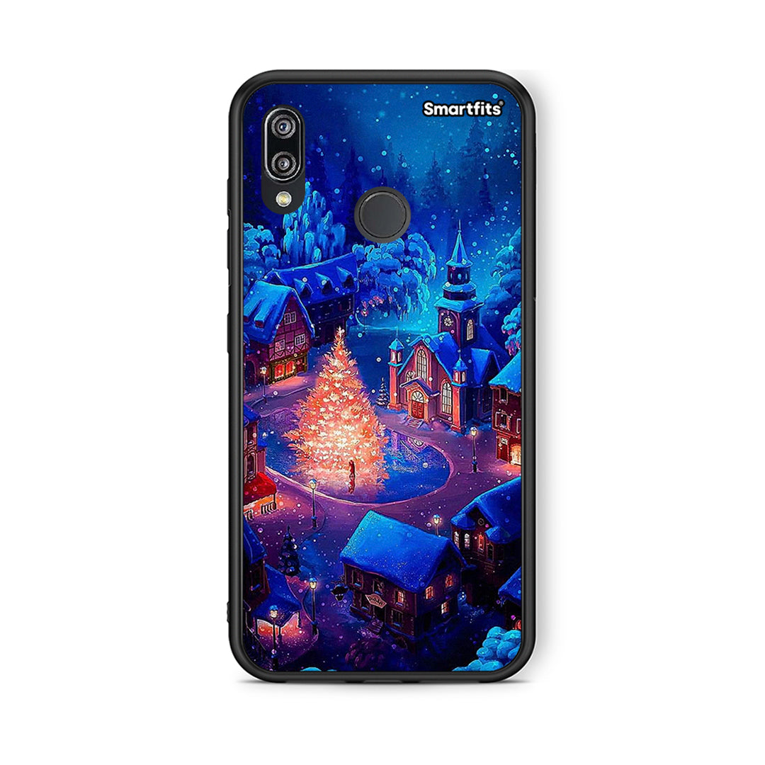 Huawei P20 Lite Xmas Village θήκη από τη Smartfits με σχέδιο στο πίσω μέρος και μαύρο περίβλημα | Smartphone case with colorful back and black bezels by Smartfits