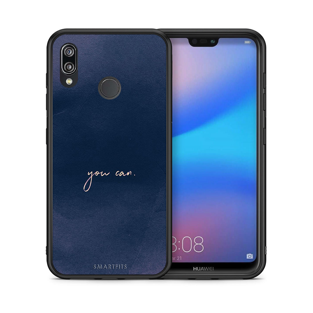 Θήκη Huawei P20 Lite You Can από τη Smartfits με σχέδιο στο πίσω μέρος και μαύρο περίβλημα | Huawei P20 Lite You Can case with colorful back and black bezels