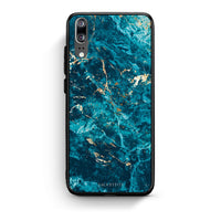 Thumbnail for Huawei P20 Marble Blue θήκη από τη Smartfits με σχέδιο στο πίσω μέρος και μαύρο περίβλημα | Smartphone case with colorful back and black bezels by Smartfits