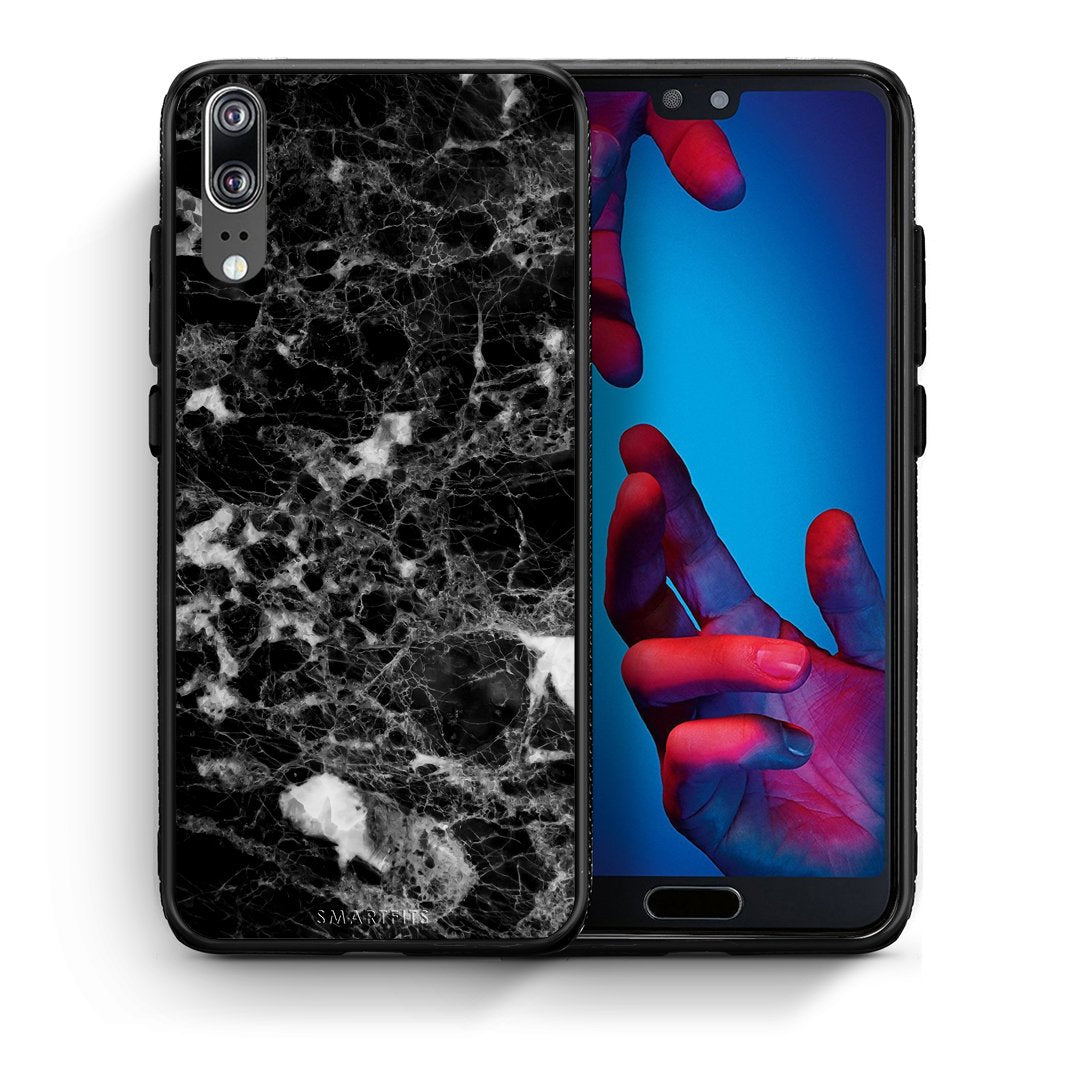 Θήκη Huawei P20 Male Marble από τη Smartfits με σχέδιο στο πίσω μέρος και μαύρο περίβλημα | Huawei P20 Male Marble case with colorful back and black bezels