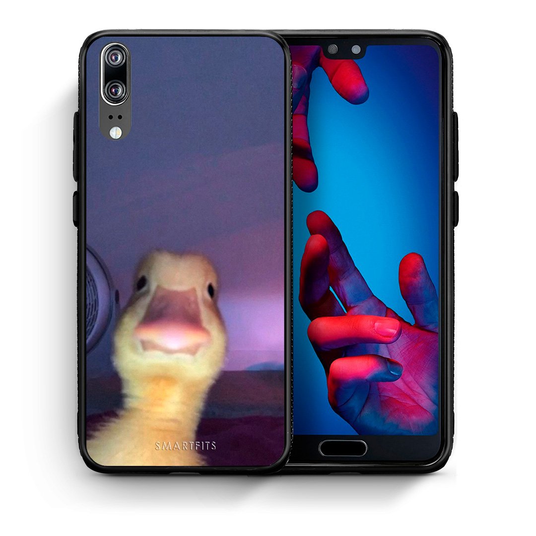 Θήκη Huawei P20 Meme Duck από τη Smartfits με σχέδιο στο πίσω μέρος και μαύρο περίβλημα | Huawei P20 Meme Duck case with colorful back and black bezels