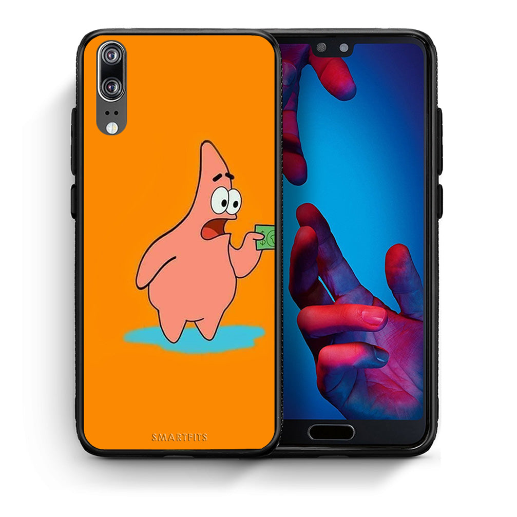 Θήκη Αγίου Βαλεντίνου Huawei P20 No Money 1 από τη Smartfits με σχέδιο στο πίσω μέρος και μαύρο περίβλημα | Huawei P20 No Money 1 case with colorful back and black bezels