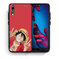 Thumbnail for Θήκη Huawei P20 Pirate Luffy από τη Smartfits με σχέδιο στο πίσω μέρος και μαύρο περίβλημα | Huawei P20 Pirate Luffy case with colorful back and black bezels