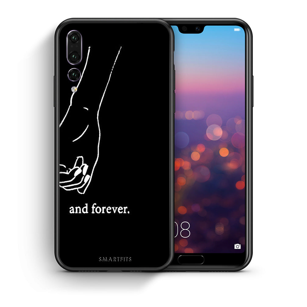 Θήκη Αγίου Βαλεντίνου Huawei P20 Pro Always & Forever 2 από τη Smartfits με σχέδιο στο πίσω μέρος και μαύρο περίβλημα | Huawei P20 Pro Always & Forever 2 case with colorful back and black bezels