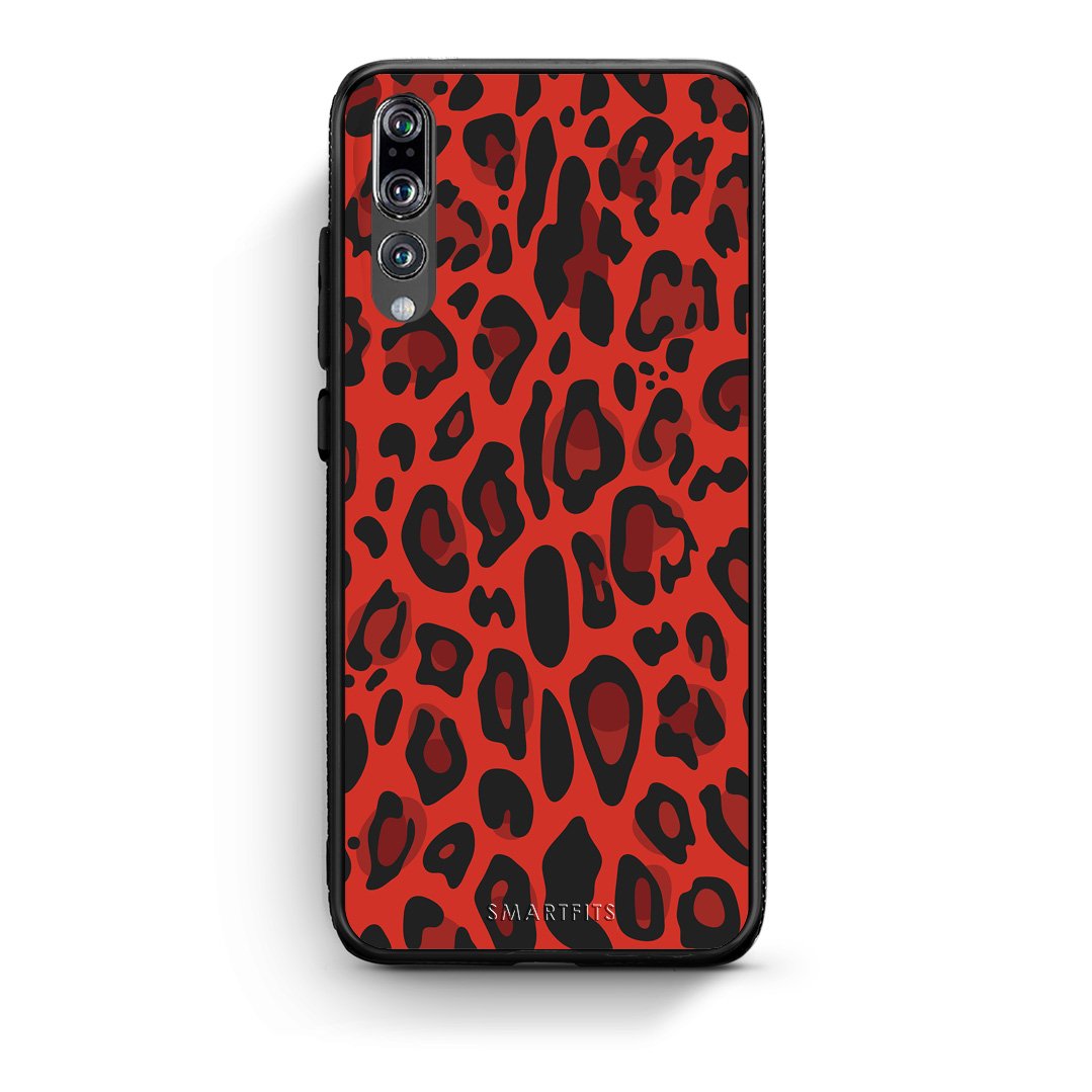 4 - huawei p20 pro Red Leopard Animal case, cover, bumper